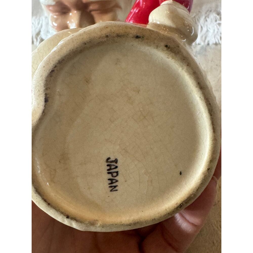 Vintage Santa Mug 1960-1970s Crackle Finish & Faded Paint Retro Christmas Decor - Picture 10 of 12